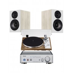 TEAC AI-303 USB DAC Bundle με TEAC TN-4D-SE Walnut πικάπ και ηχεία WHARFEDALE DIAMOND 12.2 Light Oak
